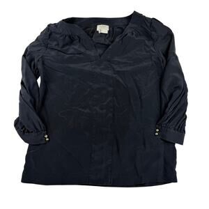 Kate Spade New York Silk Blouse Top Navy Size 4